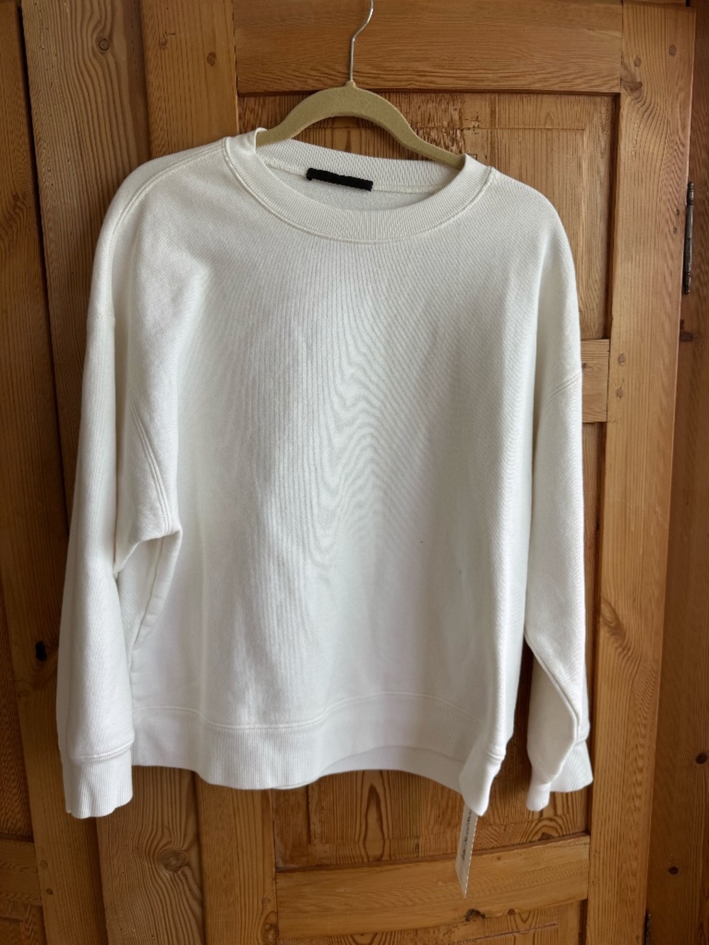 Jenni Kayne White 100% Cotton Crewneck Sweatshirt Size S Made in USA